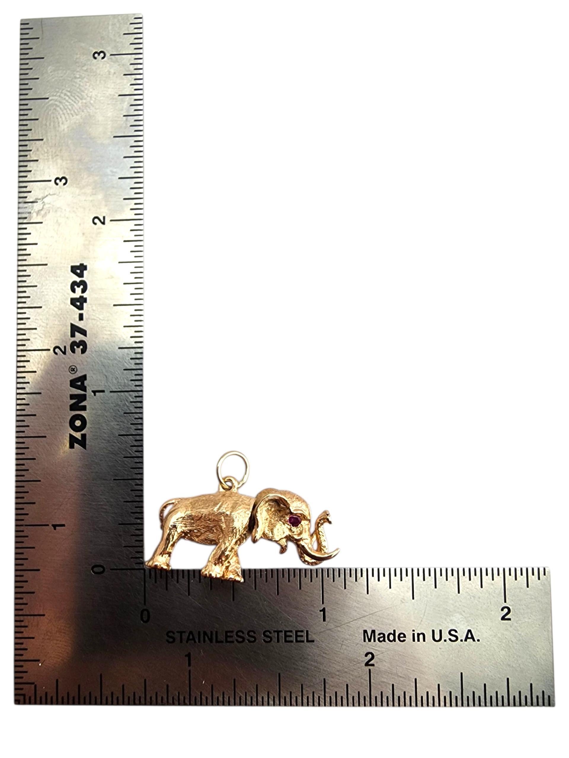 13 Karat Yellow Gold Articulating Elephant Charm #23904 in vendita 3