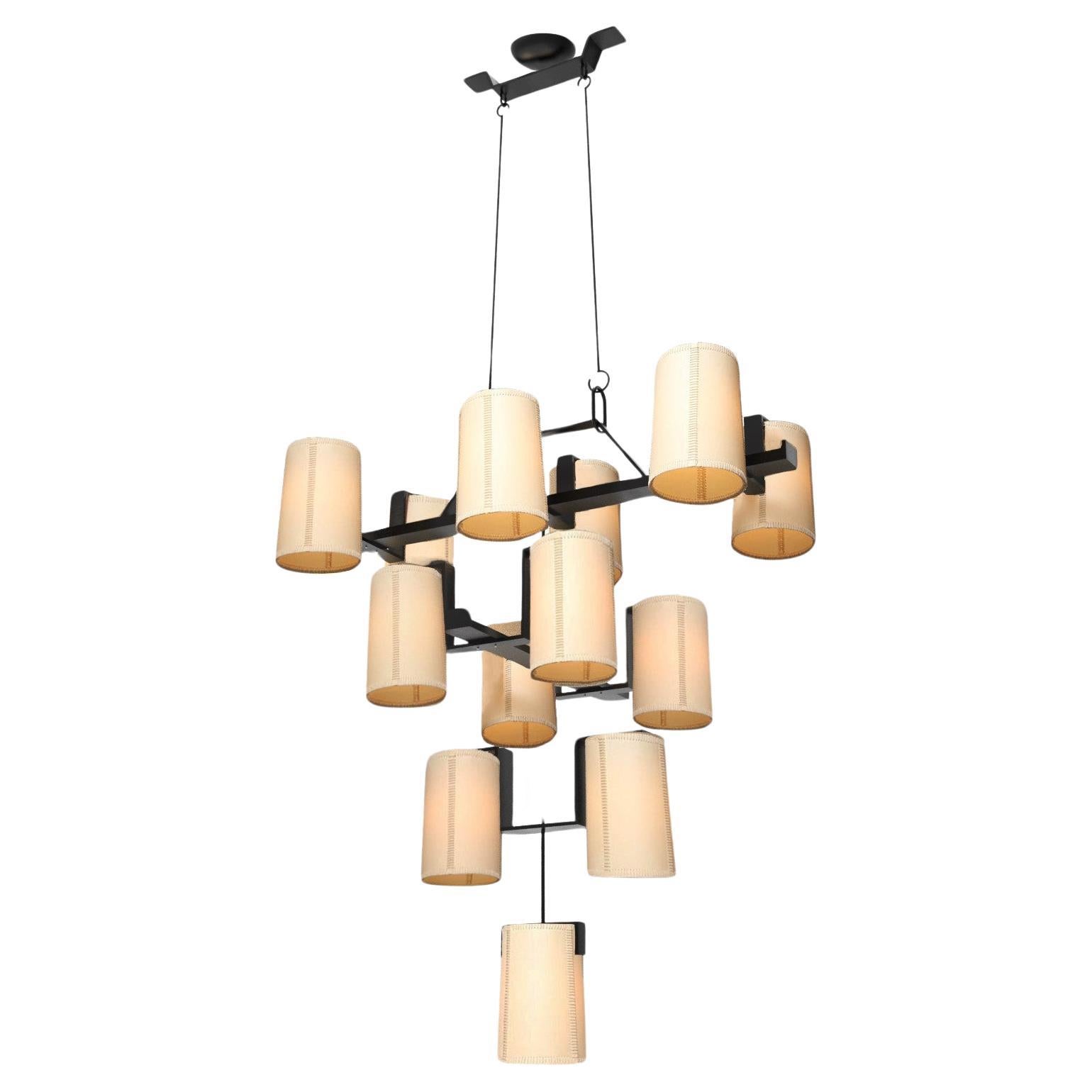 13-Light Forged Iron Chandelier