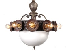 13-Light Marquee and Milk Glass Chandelier