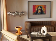 13 lights artistic Murano glass chandelier with amorphous spheres