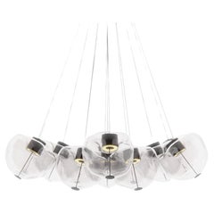 13 lights artistic Murano glass chandelier with amorphous spheres