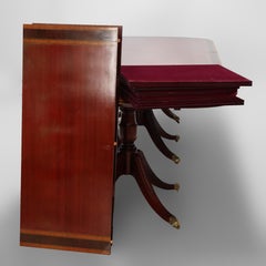 13' Mahogany Triple Pedestal & Cross Banded Conference Dining Table 20thC