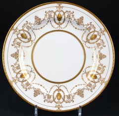 13 Minton for Tiffany Adam-Style Gold Encrusted Plates