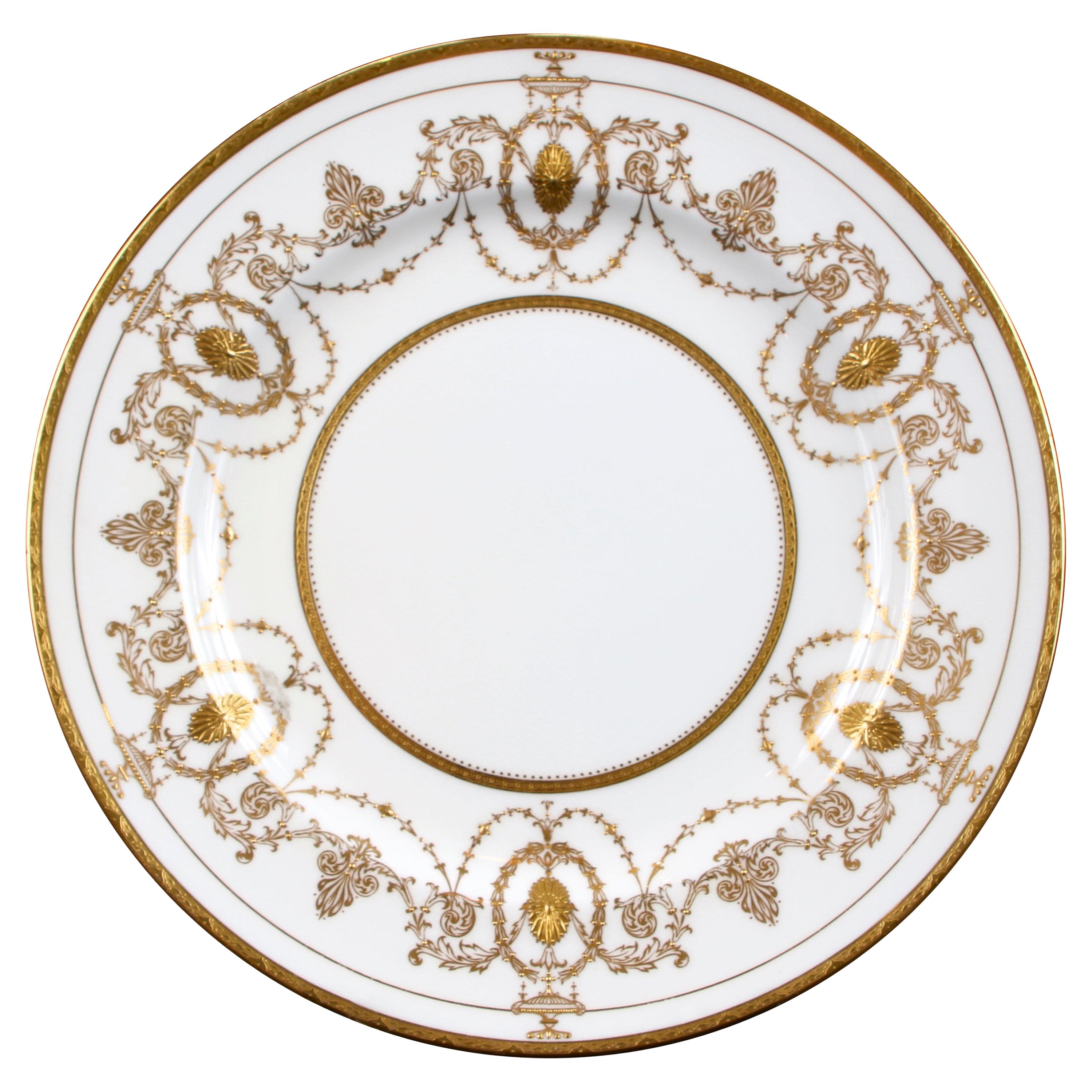 13 Minton for Tiffany Adam-Style Gold Encrusted Plates For Sale