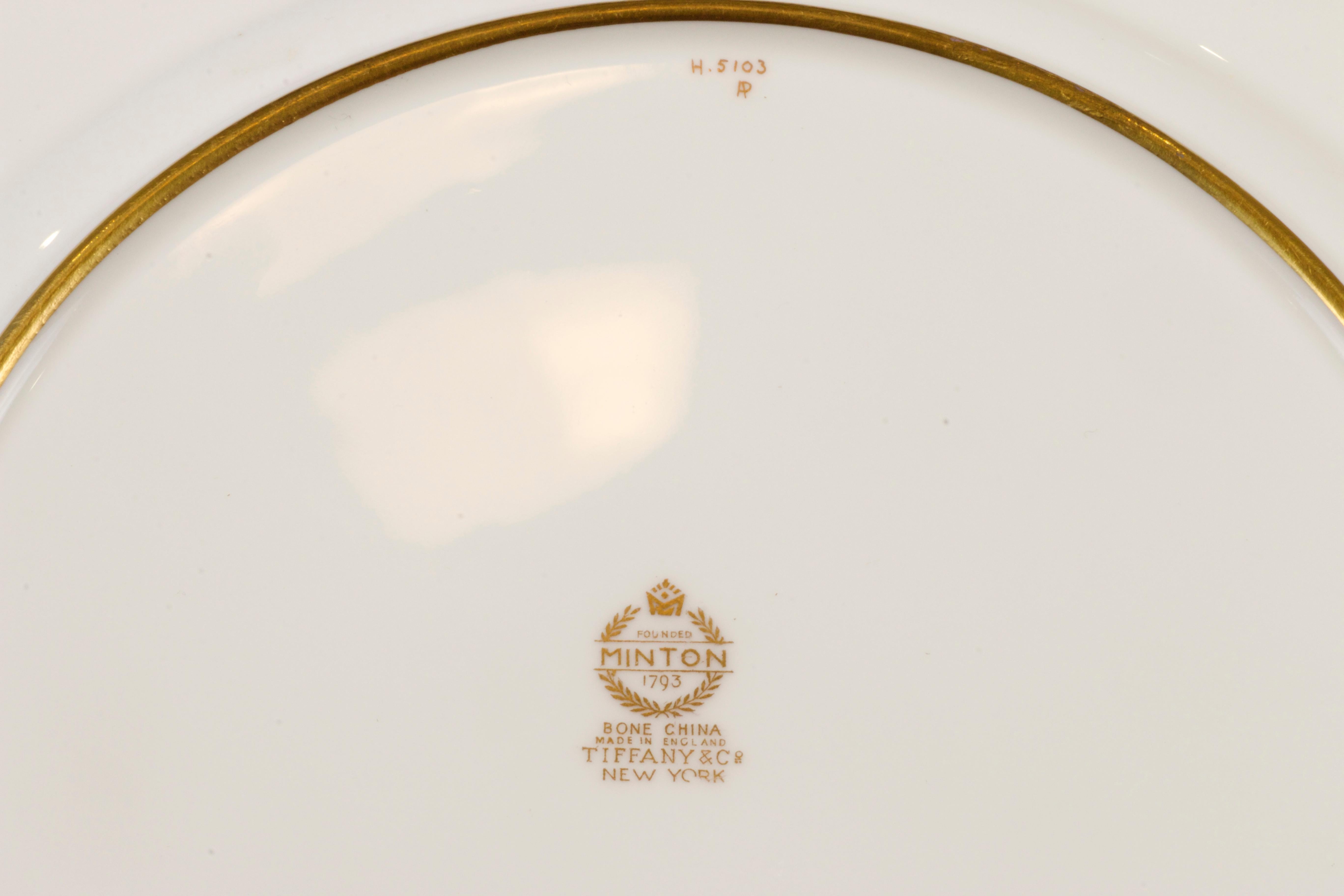 Gold Leaf 13 Minton Pate-sur-Pate Service Plates, Artist Signed W. Key For Sale