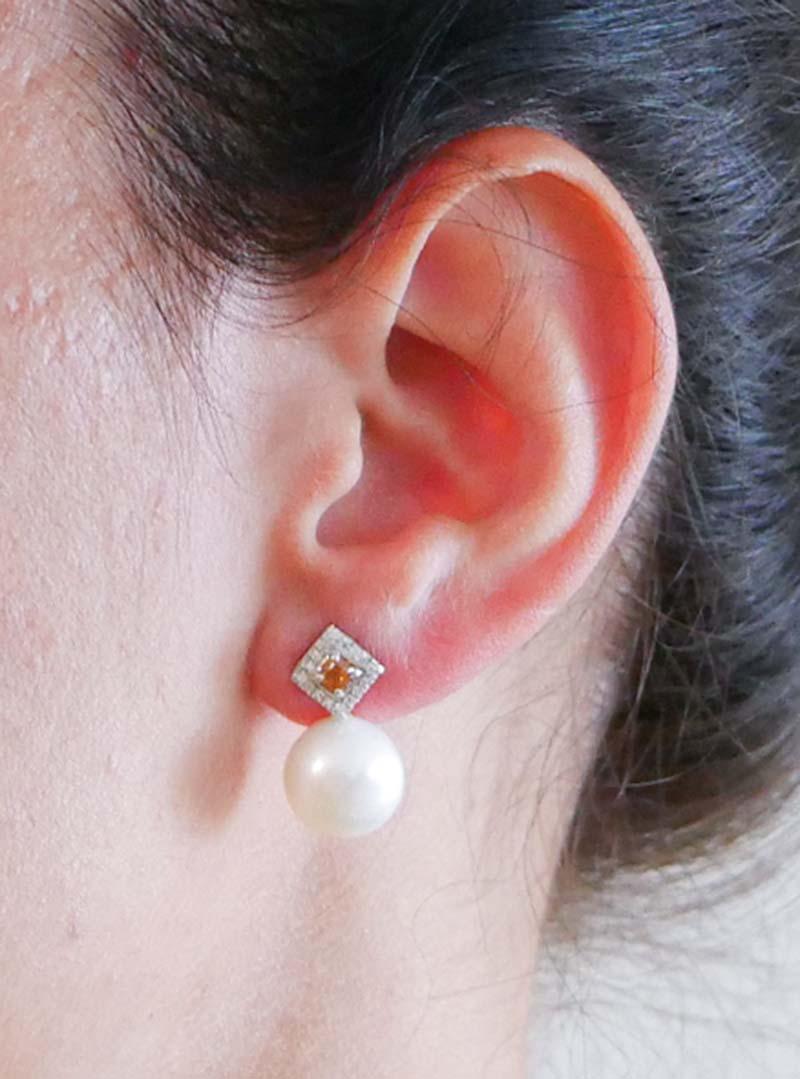 13 Mm Mar del Sur  Perlas, Diamantes de fantasía, Diamantes, Pendientes de platino. en Bueno estado para la venta en Marcianise, Marcianise (CE)