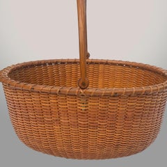 Oval Nantucket Lightship Basket with Original Label