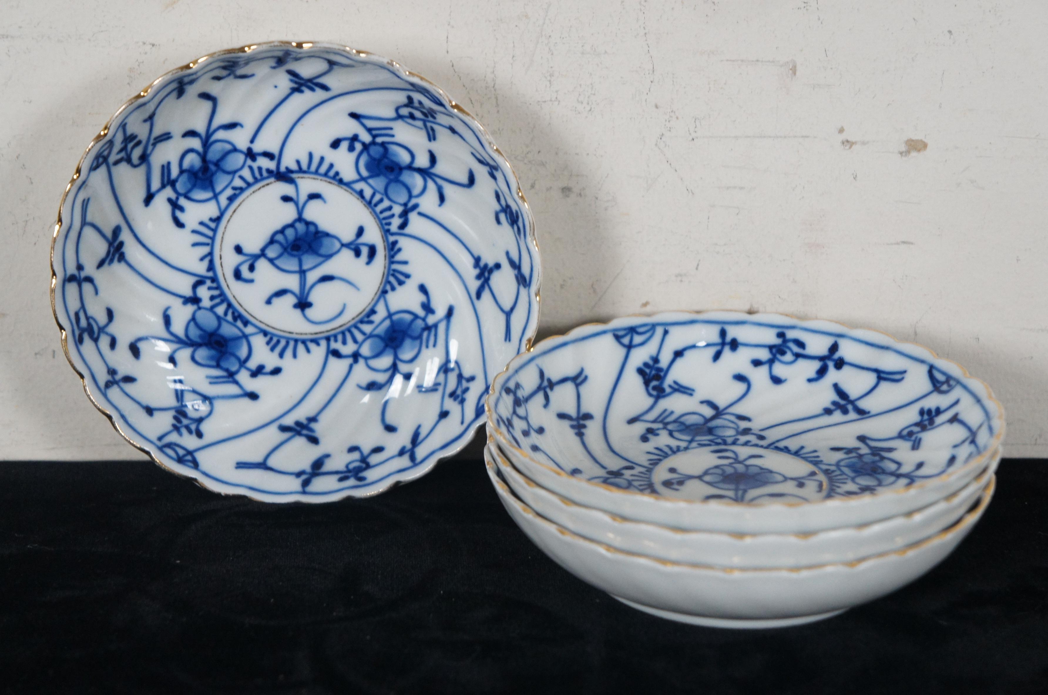 Ceramic 13 Pc Assorted Antique Gilded Blue Onion Meissen Tettau China Dinnerware