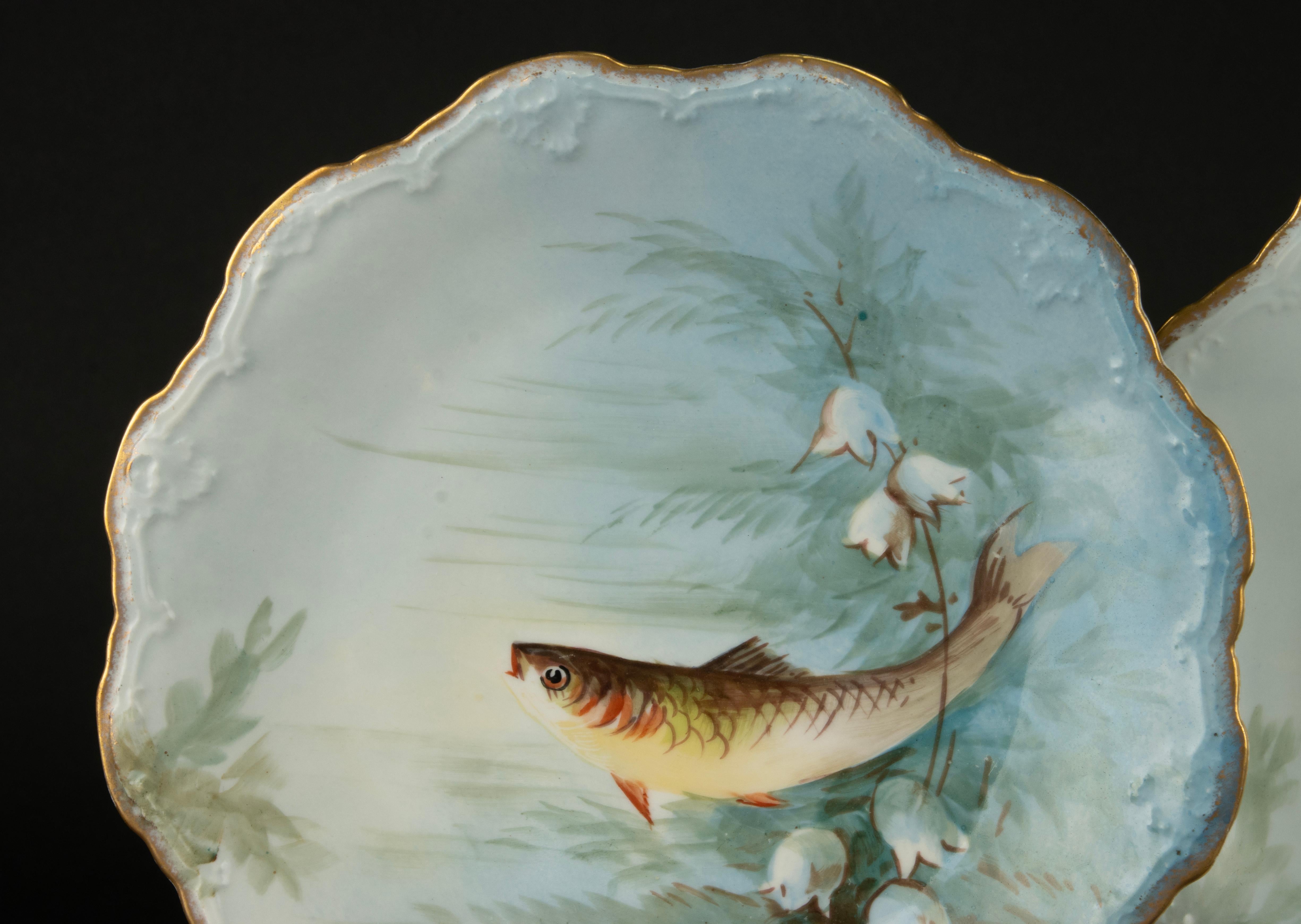 13-Piece Antique Porcelain Fish Service - Limoges 5
