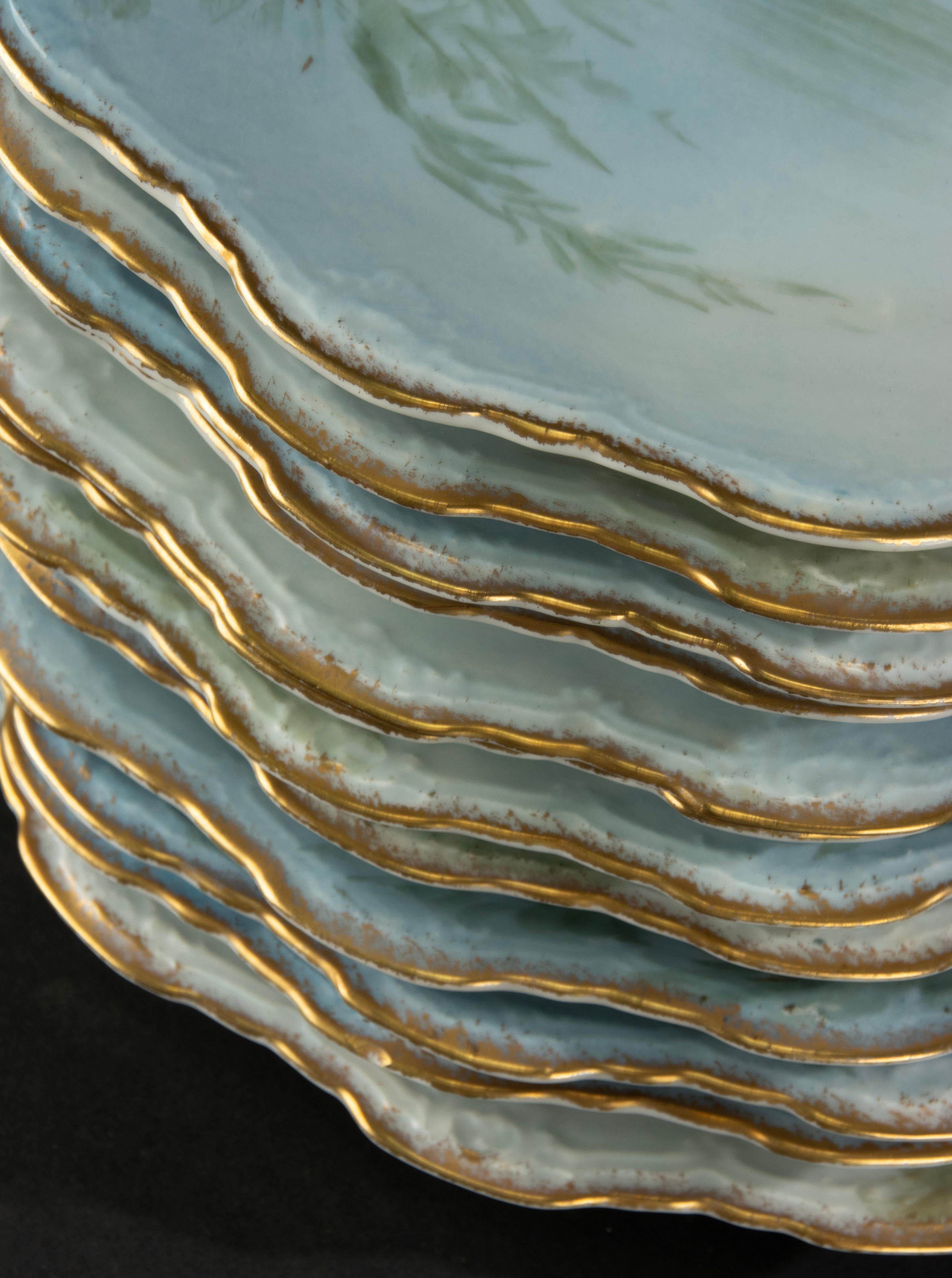 13-Piece Antique Porcelain Fish Service - Limoges 8
