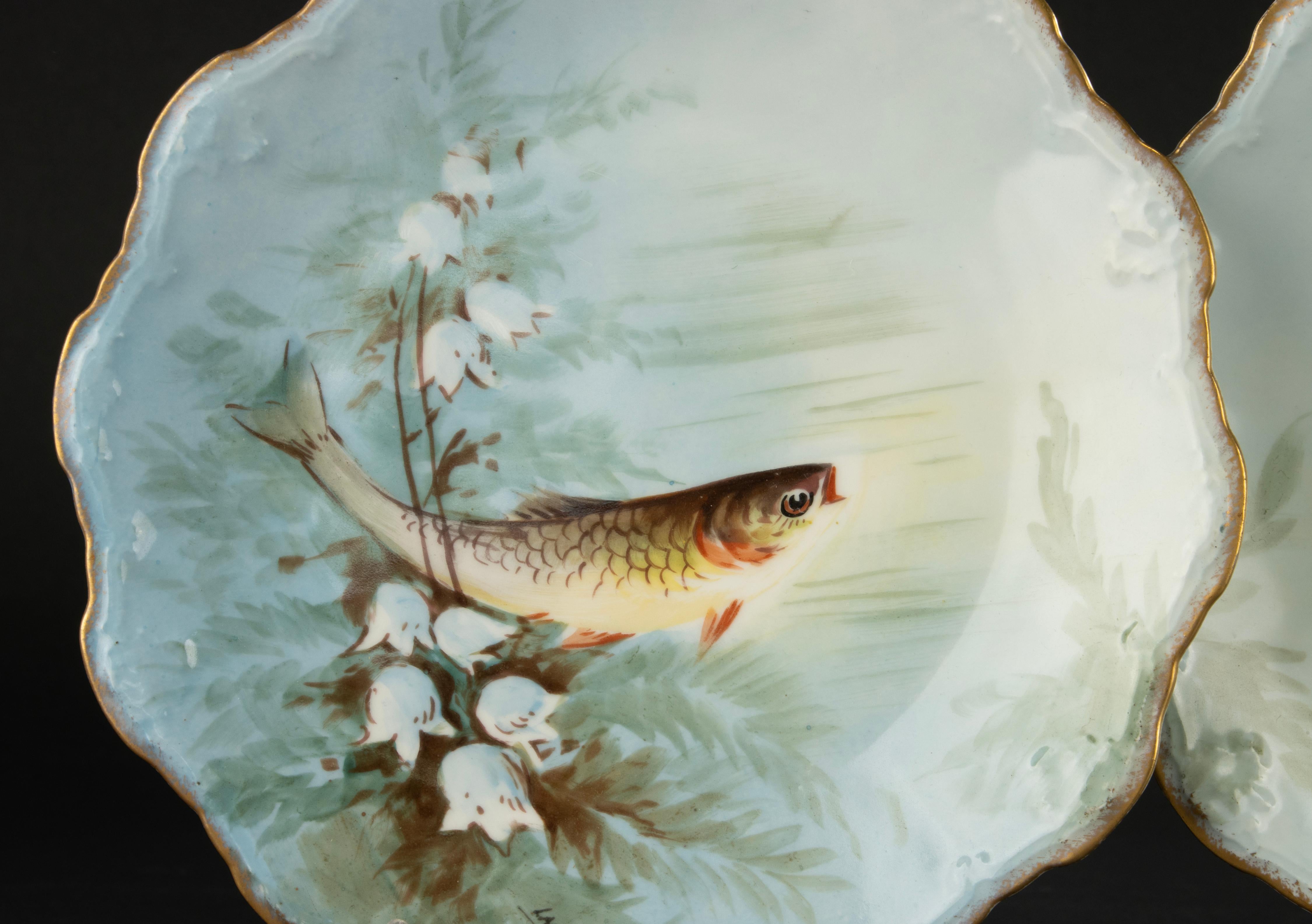 13-Piece Antique Porcelain Fish Service - Limoges 10