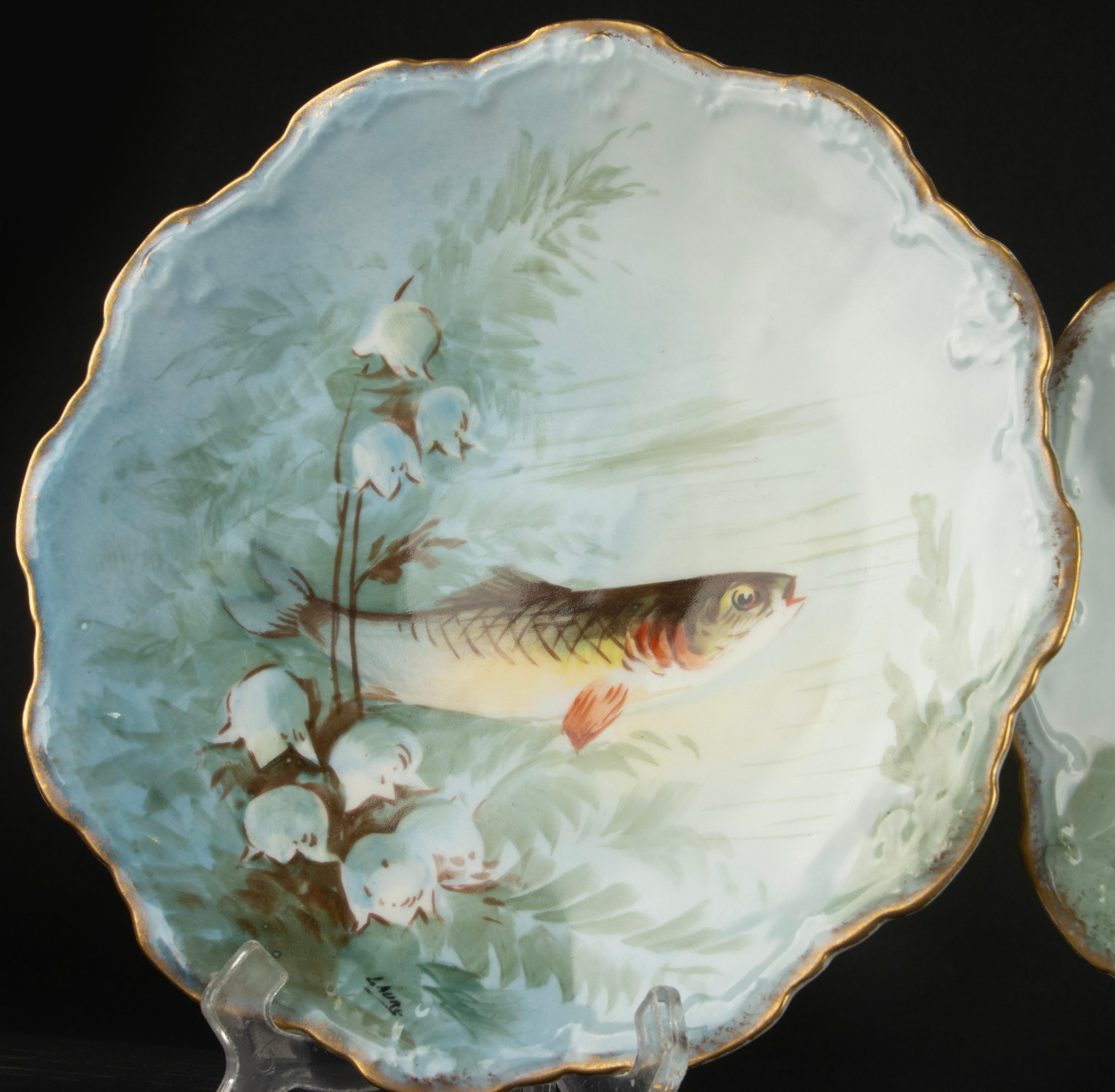 13-Piece Antique Porcelain Fish Service - Limoges 11