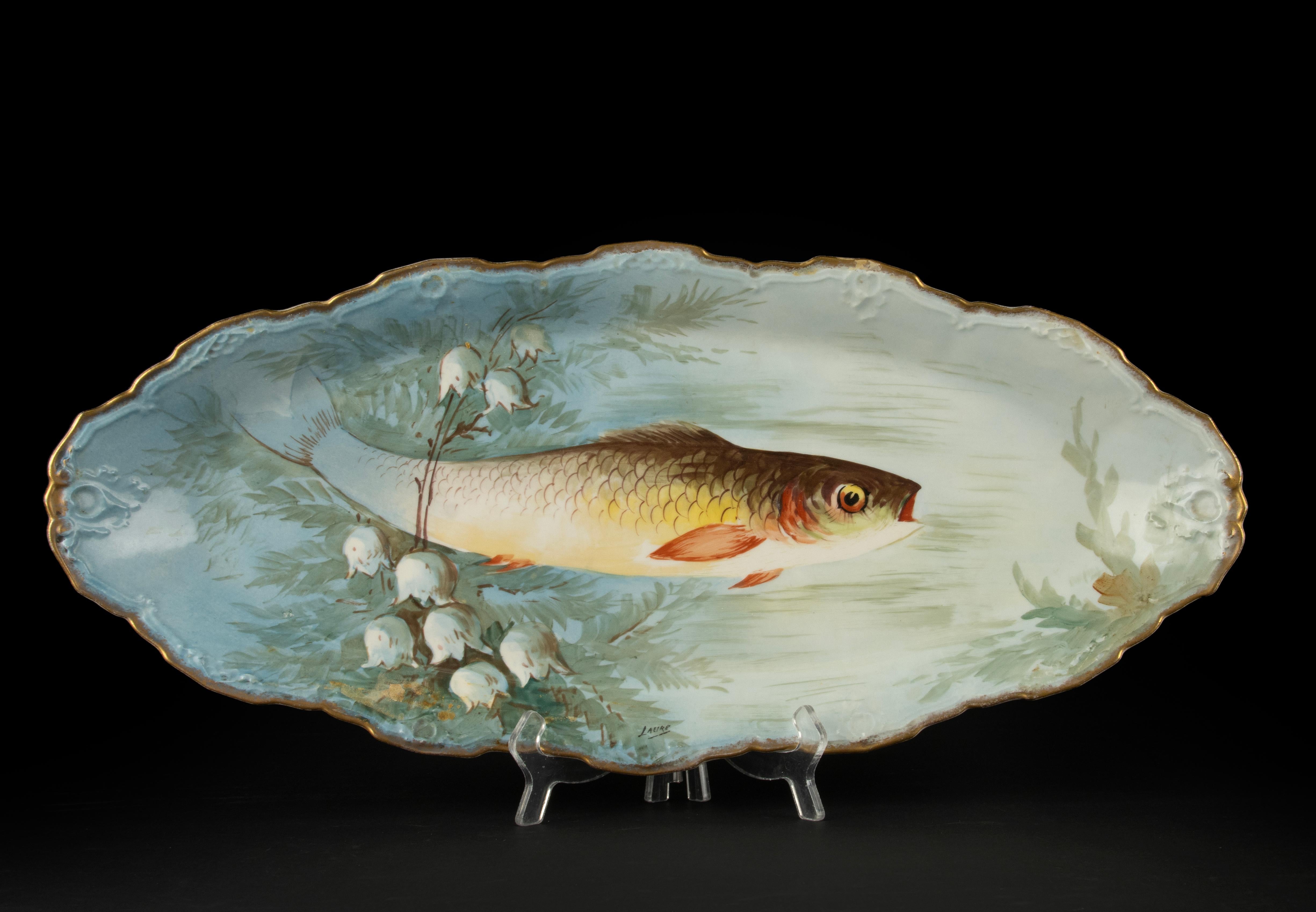 13-Piece Antique Porcelain Fish Service - Limoges 12
