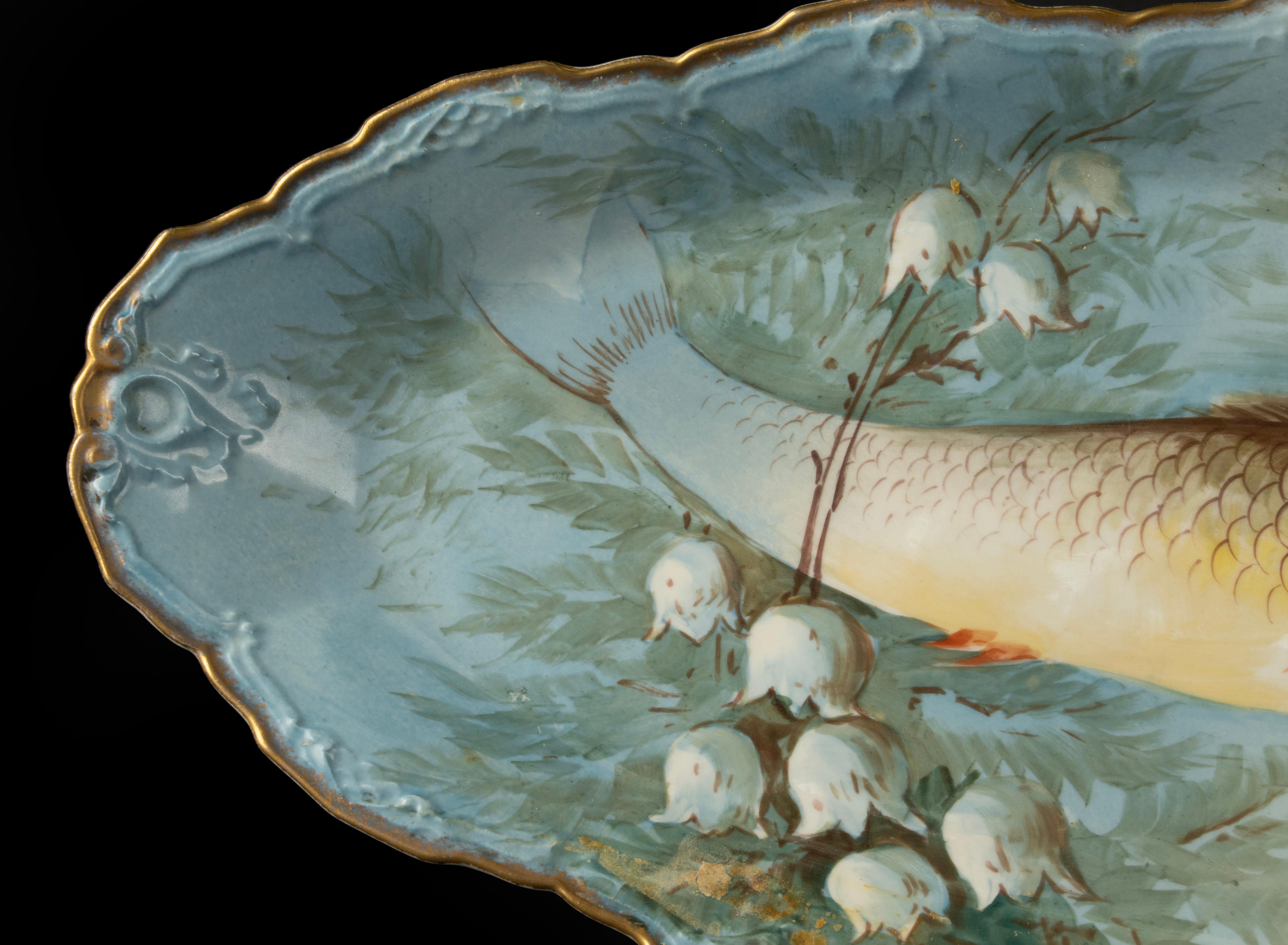 13-Piece Antique Porcelain Fish Service - Limoges 14