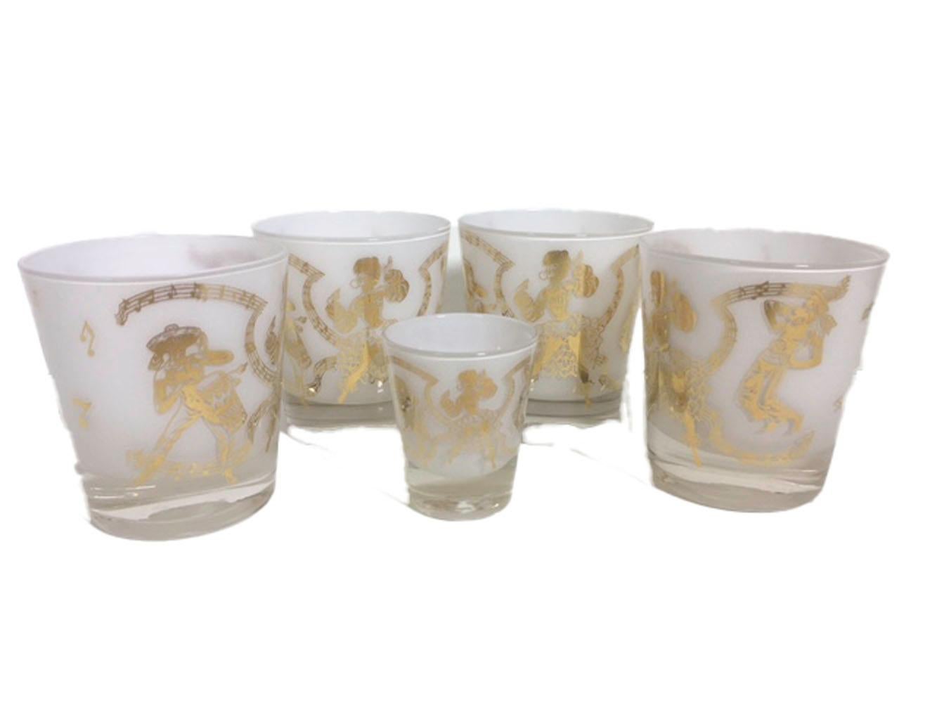 Enameled 13 Piece Calypso Performer, Cocktail Bar Suite Shaker, Pitcher and Glasses For Sale