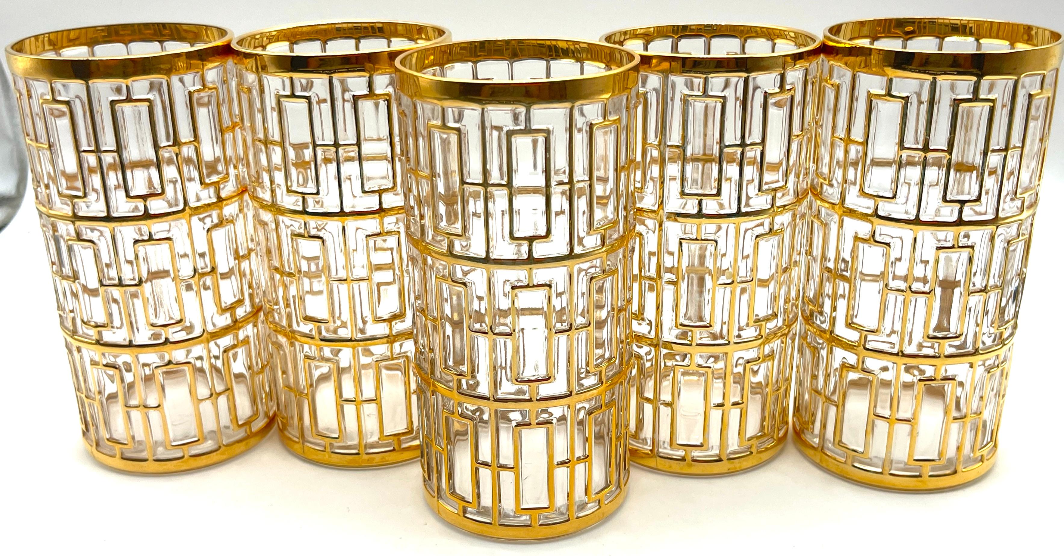13 verres Shoji Gold Highball de Imperial Glass en vente 2