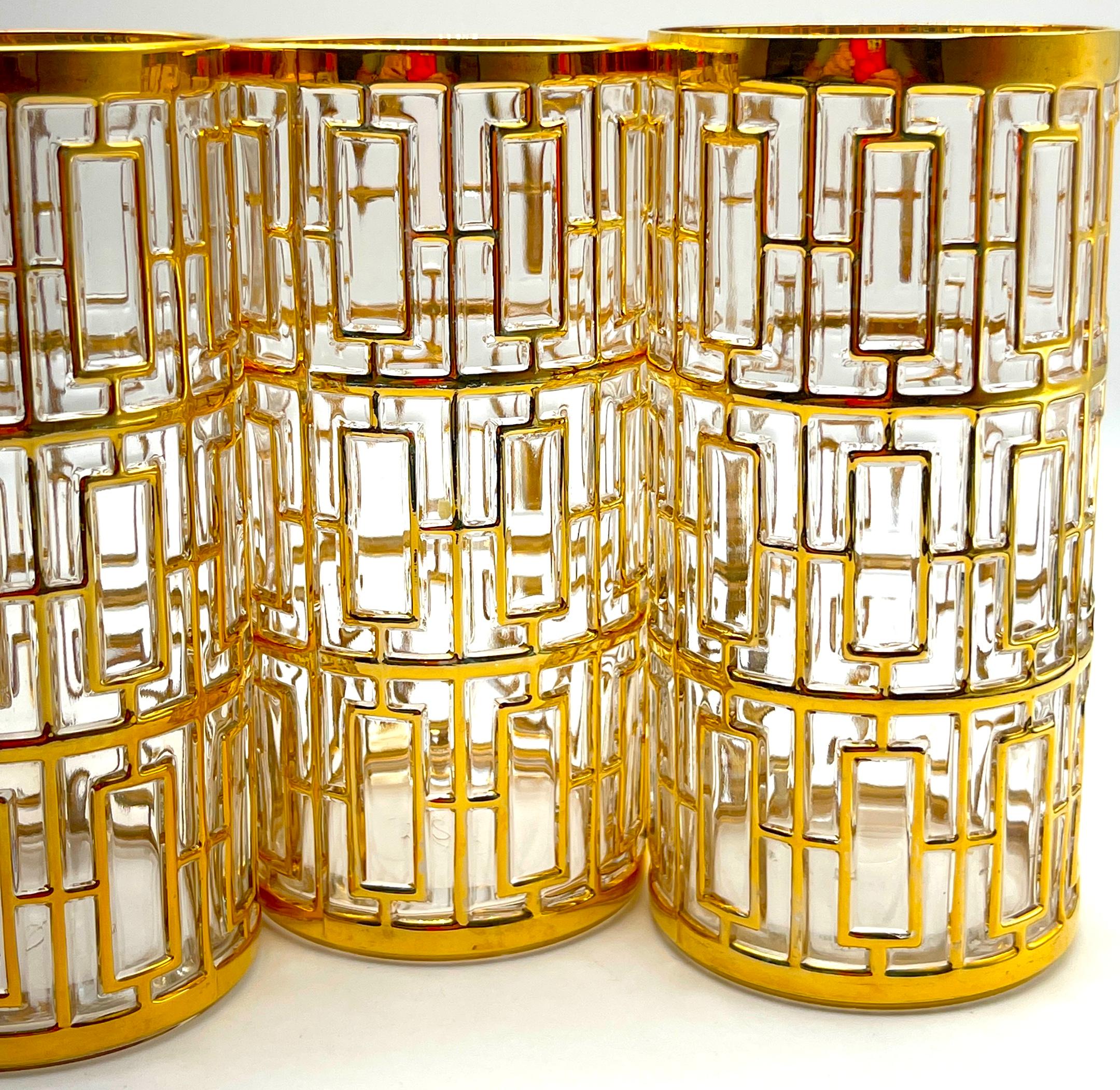 13 verres Shoji Gold Highball de Imperial Glass en vente 3