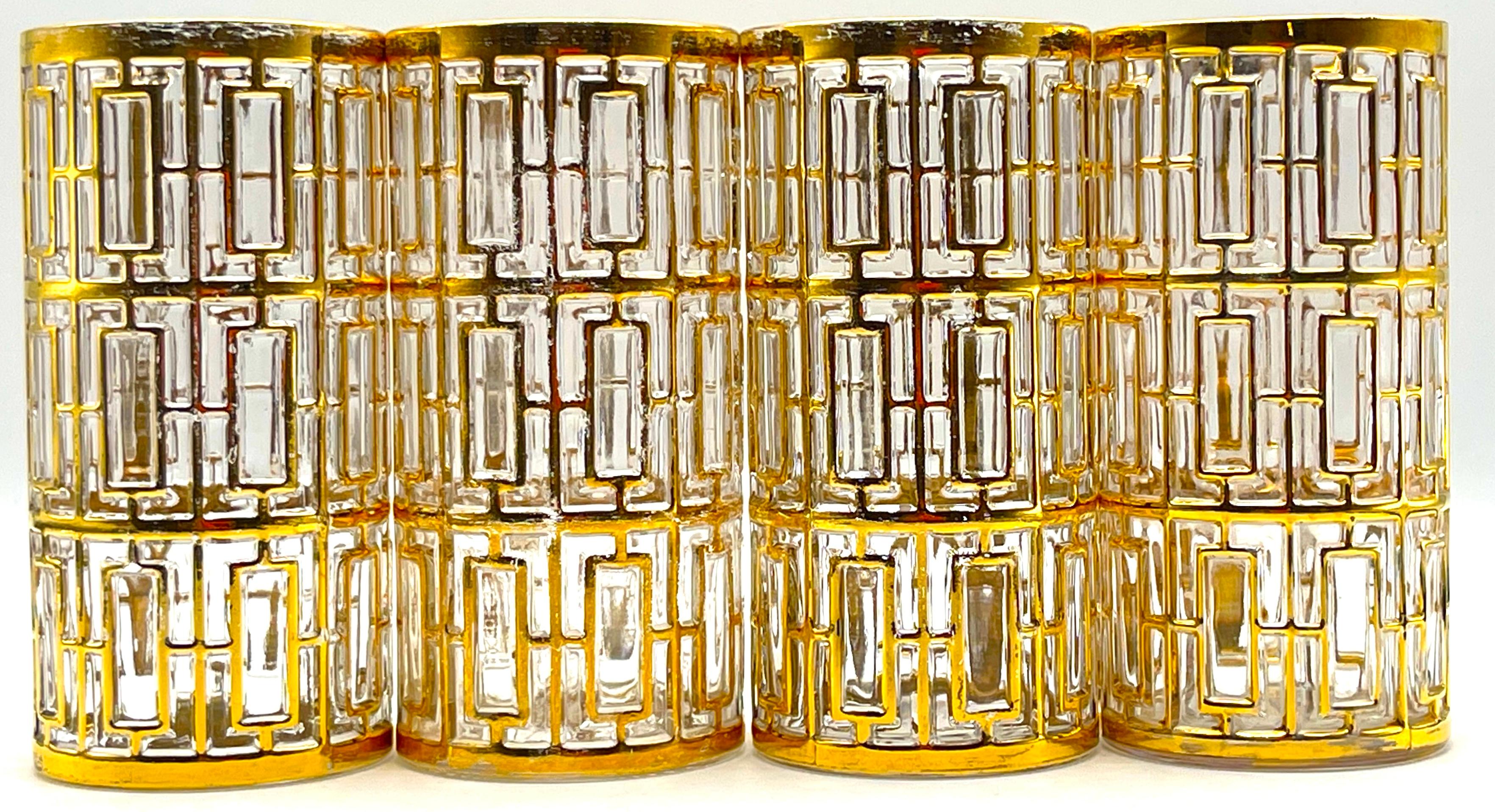 13 verres Shoji Gold Highball de Imperial Glass Bon état - En vente à West Palm Beach, FL
