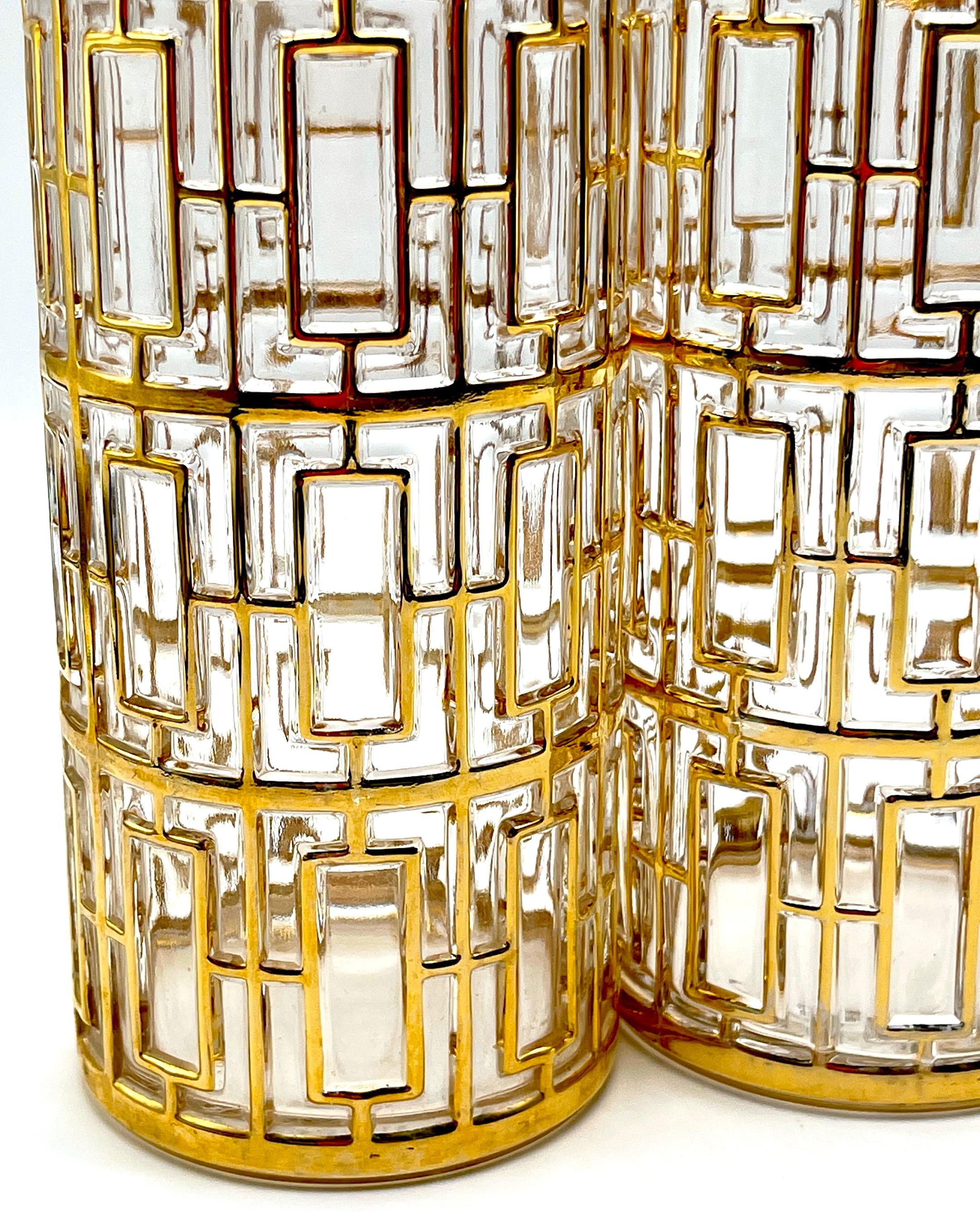 13 verres Shoji Gold Highball de Imperial Glass en vente 1