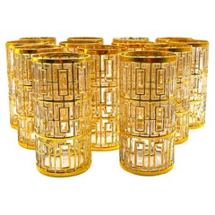 Used 13 Shoji Gold Highball Glasses by Imperial Glass
