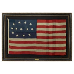 13-Star American Flag, Hand-Sewn, Elliptical Pattern, circa 1861