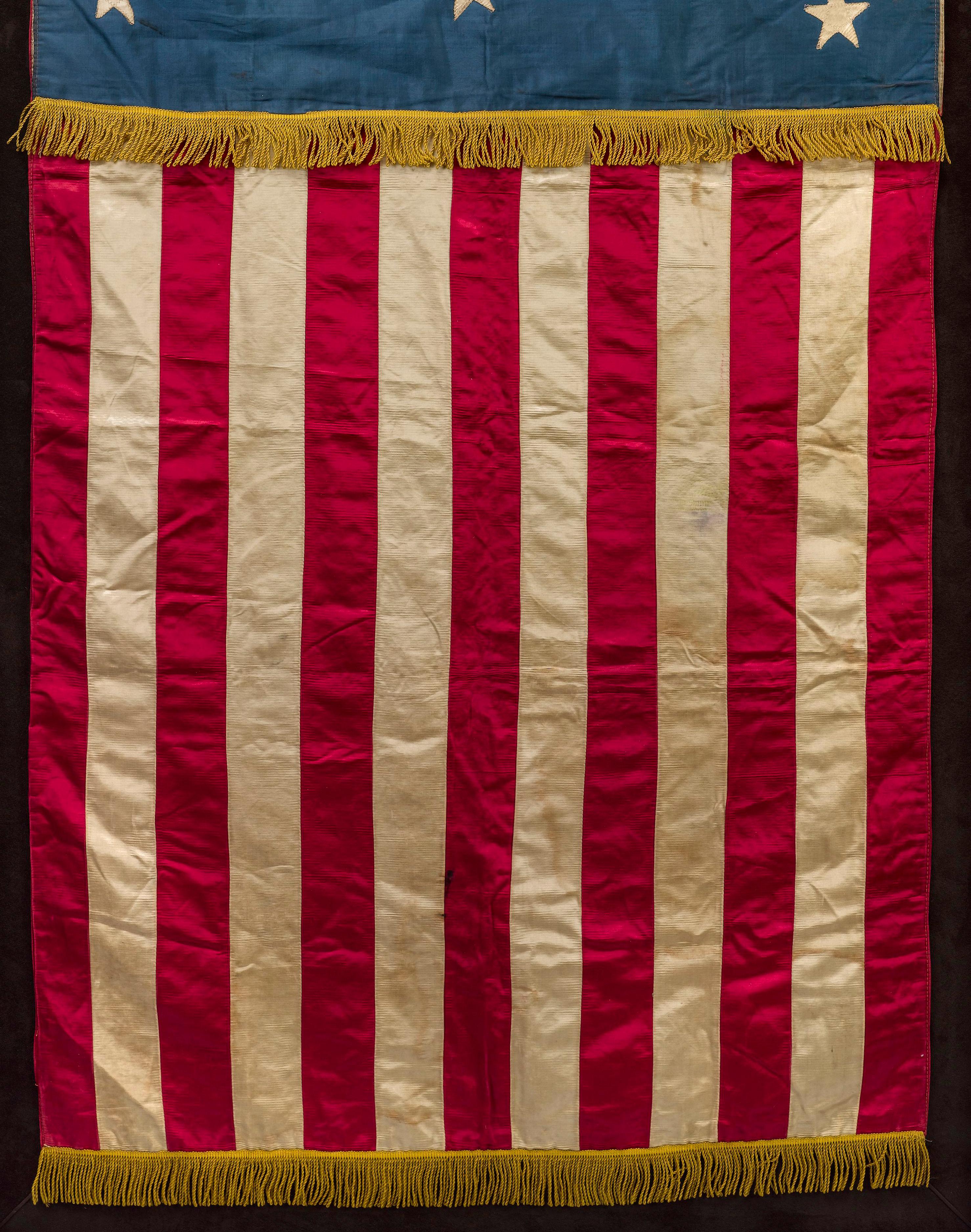 19th Century 13-Star American Flag Silk Banner, circa 1876-1900