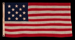 13 Star American Flag, Small in Scale, with Stars in a 3-2-3-2-3 Pattern