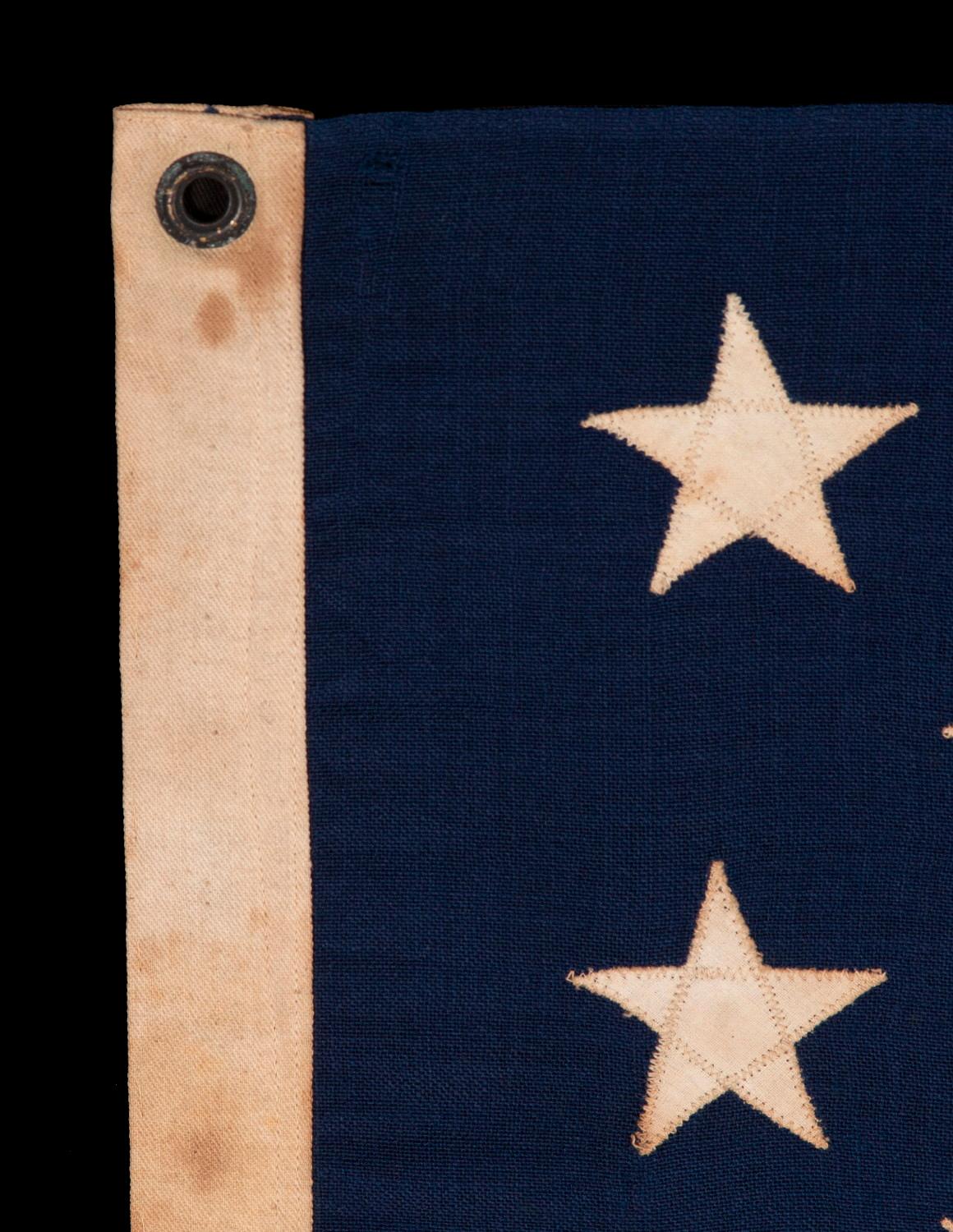 13 Star American Flag, Small in Scale, with Stars in a 3-2-3-2-3 Pattern In Good Condition In York County, PA