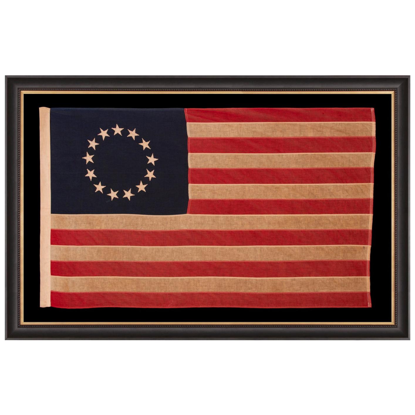 13 Star American Flag with Stars Sewn in the Betsy Ross Pattern
