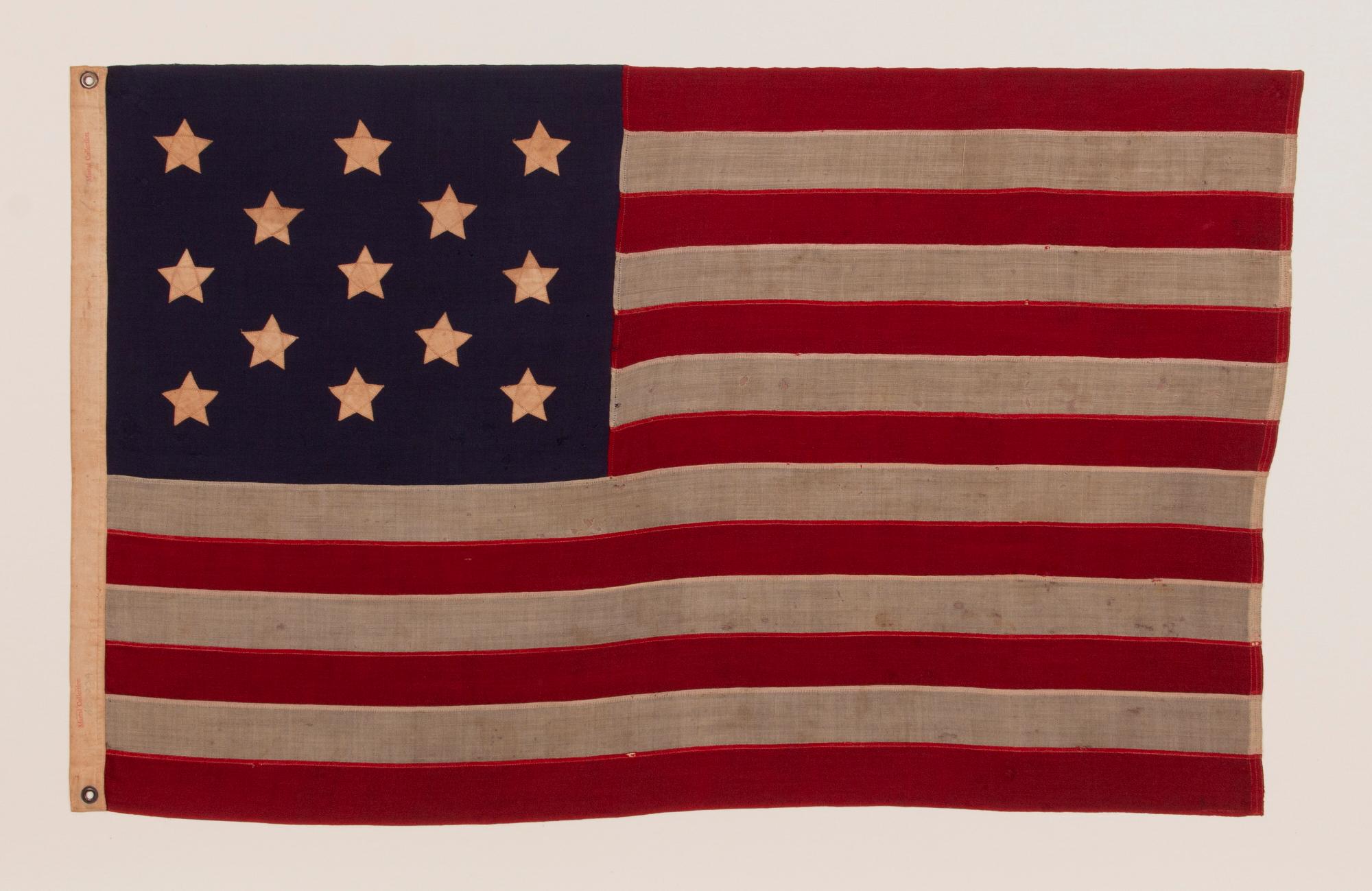 Late 19th Century 13 Star Antique American Flag , Ca 1890-1899 For Sale