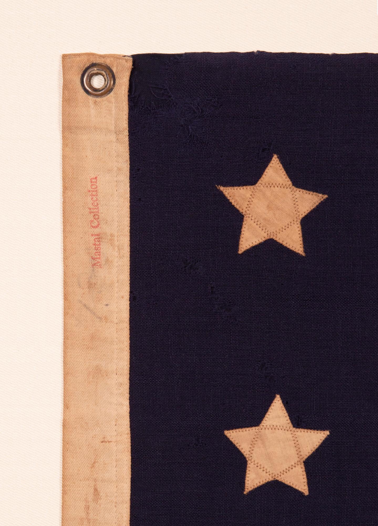Wool 13 Star Antique American Flag , Ca 1890-1899 For Sale