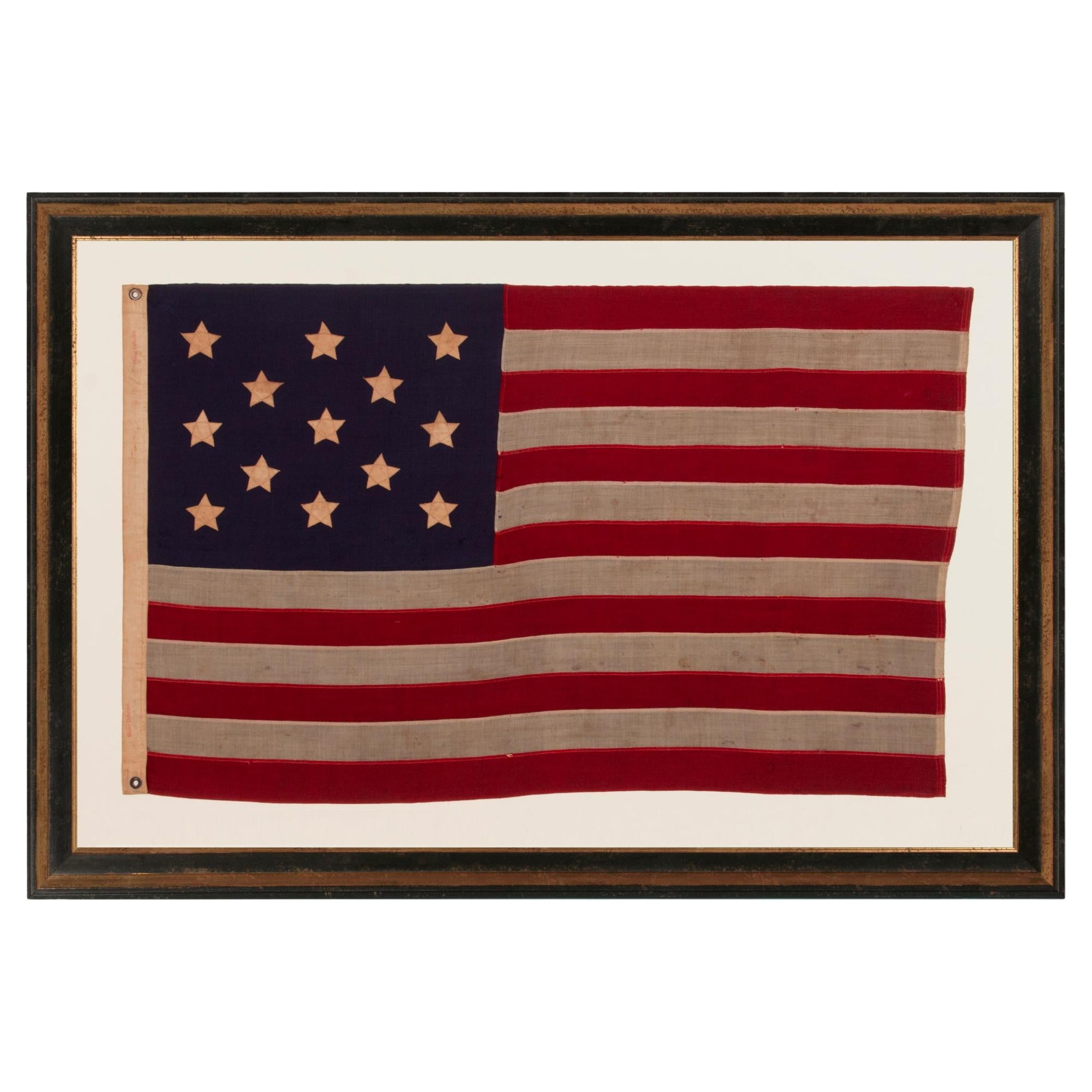 13 Star Antique American Flag , Ca 1890-1899 For Sale