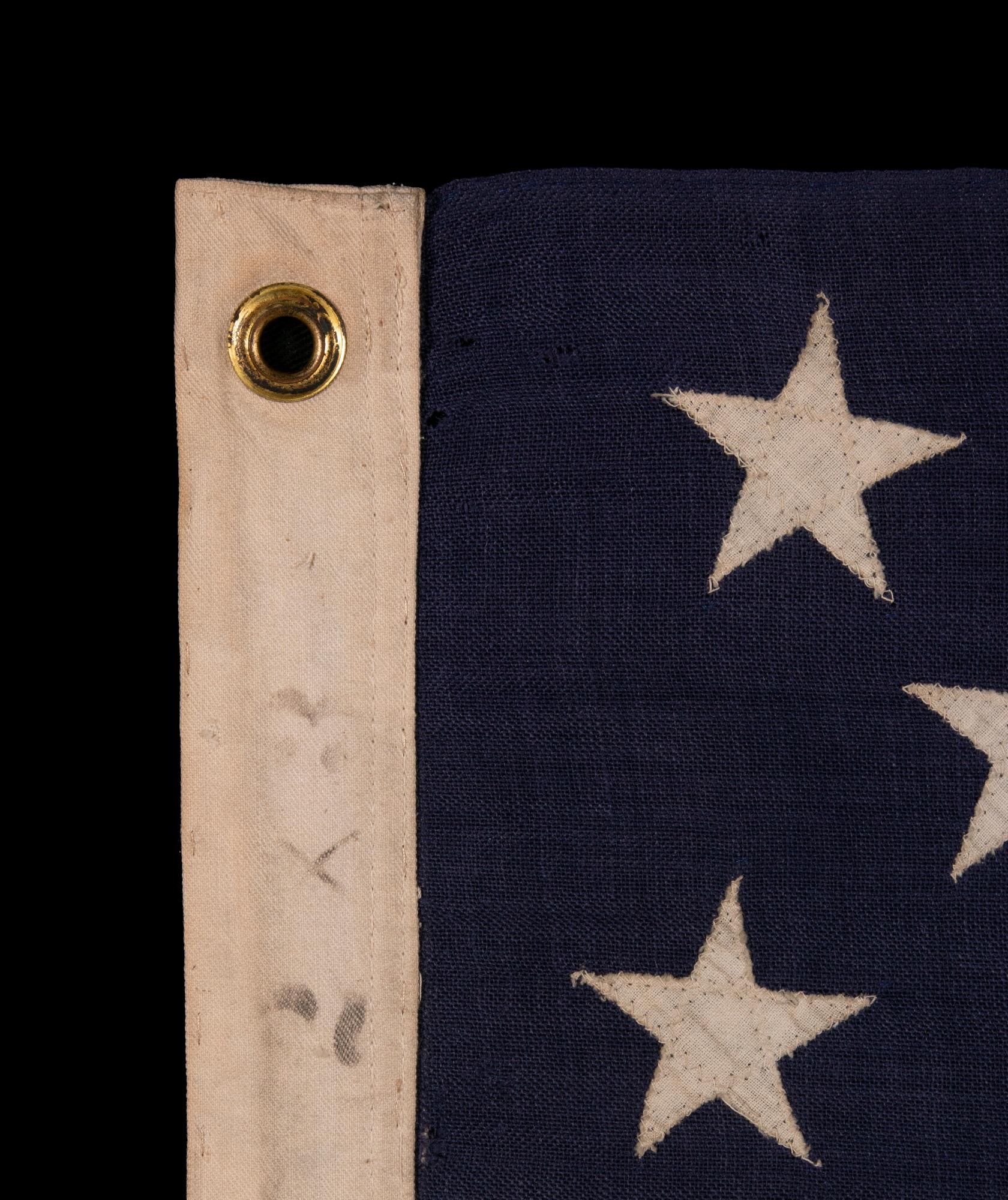Wool 13 Star Antique American Flag, ca 1895-1926