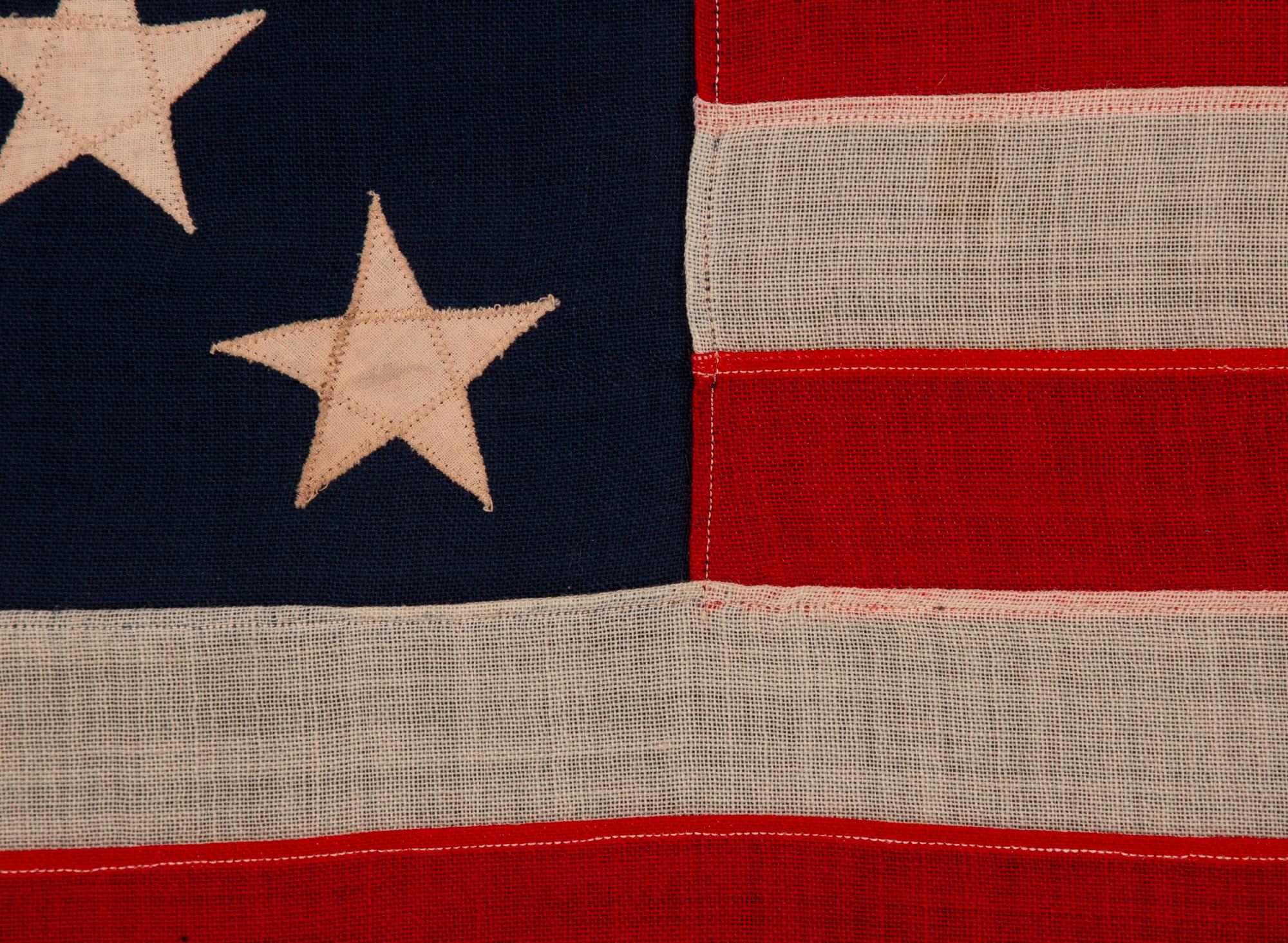 19th Century 13 Star Antique American Flag, Marked 