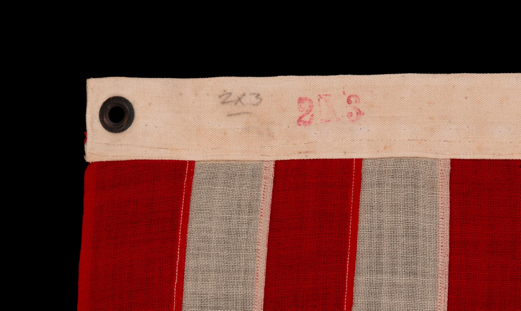 13 Star Antique American Flag, Marked 