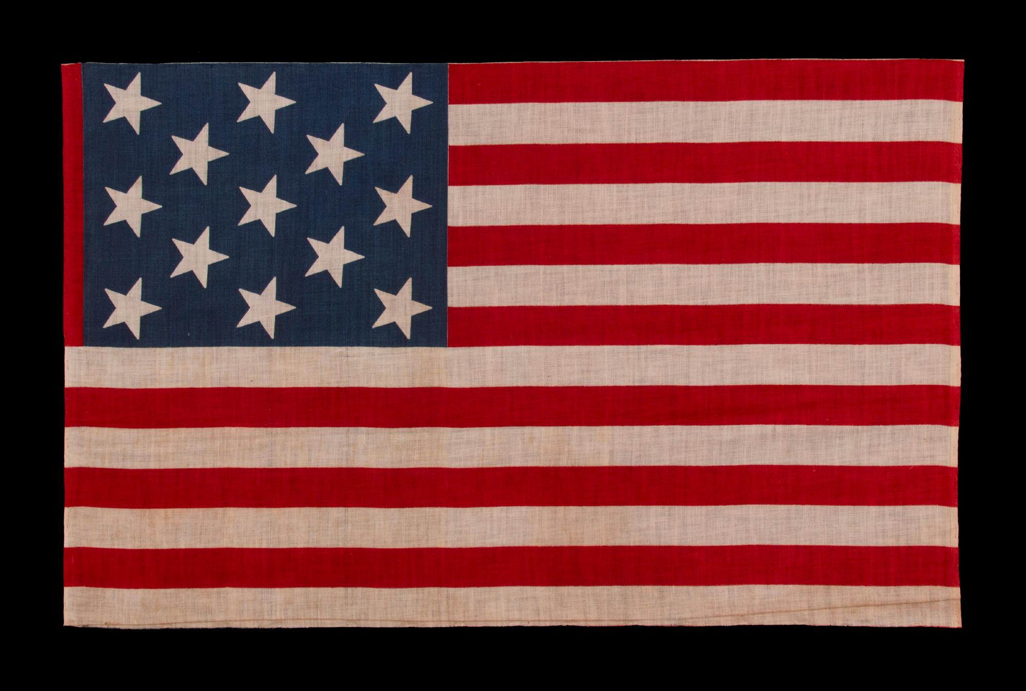 13 Star Antique American Parade Flag, ca 1876-1899 In Good Condition For Sale In York County, PA