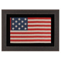 13 Star Antique American Parade Flag, Extremely Scarce, circa 1876-1889