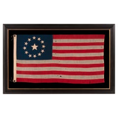 13 Star Antique American Flag, 3rd Maryland Design, Beautiful, Elongated Profile