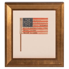 13 Star Antique Parade Flag, Hand Inscribed by the Owner in Salem, MA 1896