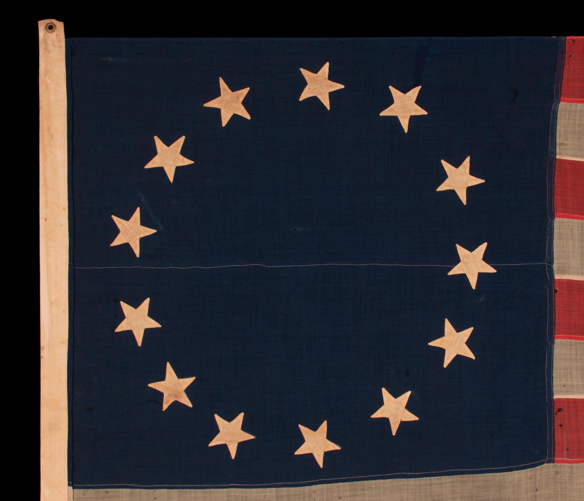 Américain Drapeau américain ancien à 13 étoiles à motif Betsy Ross, vers 1861-1865 en vente