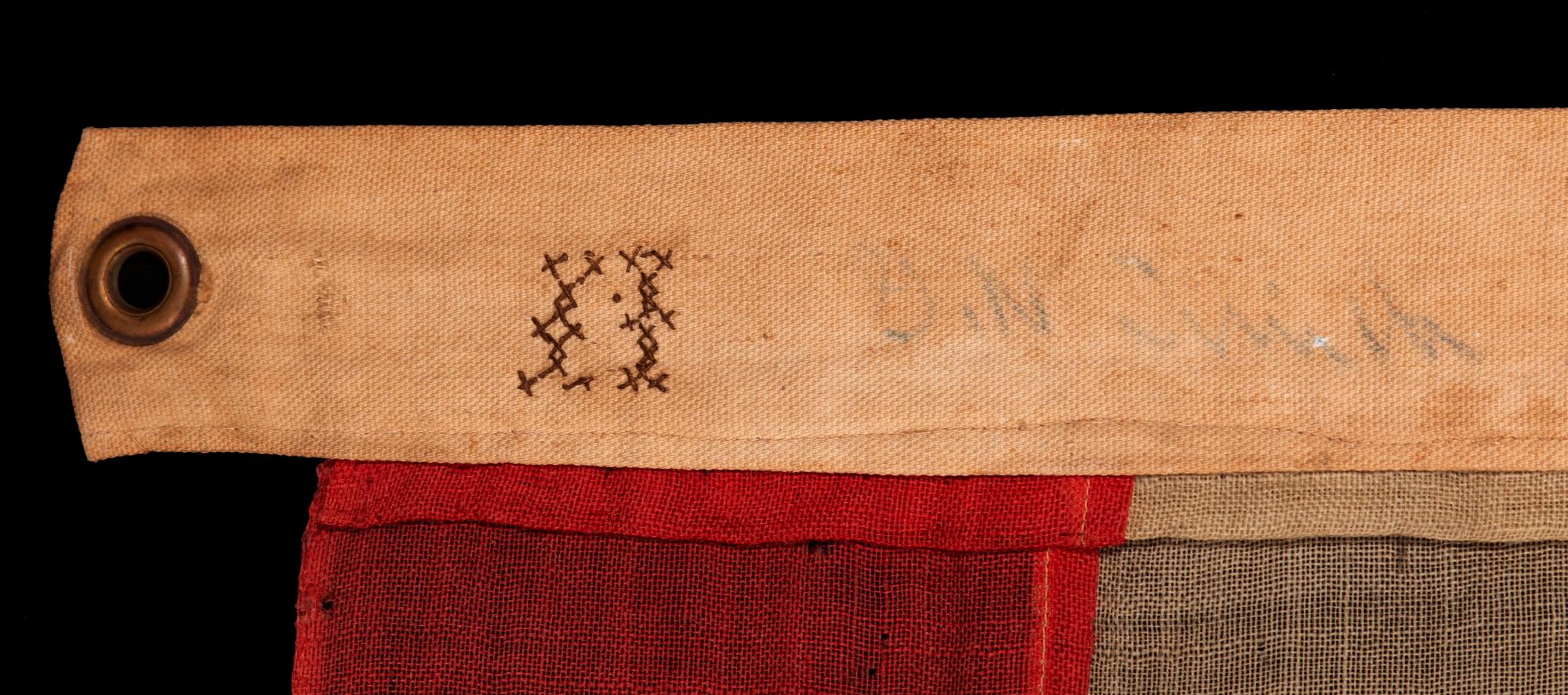 Bandera Americana Antigua de 13 Estrellas en el Patrón de Betsy Ross, circa 1861-1865 Mediados del siglo XIX