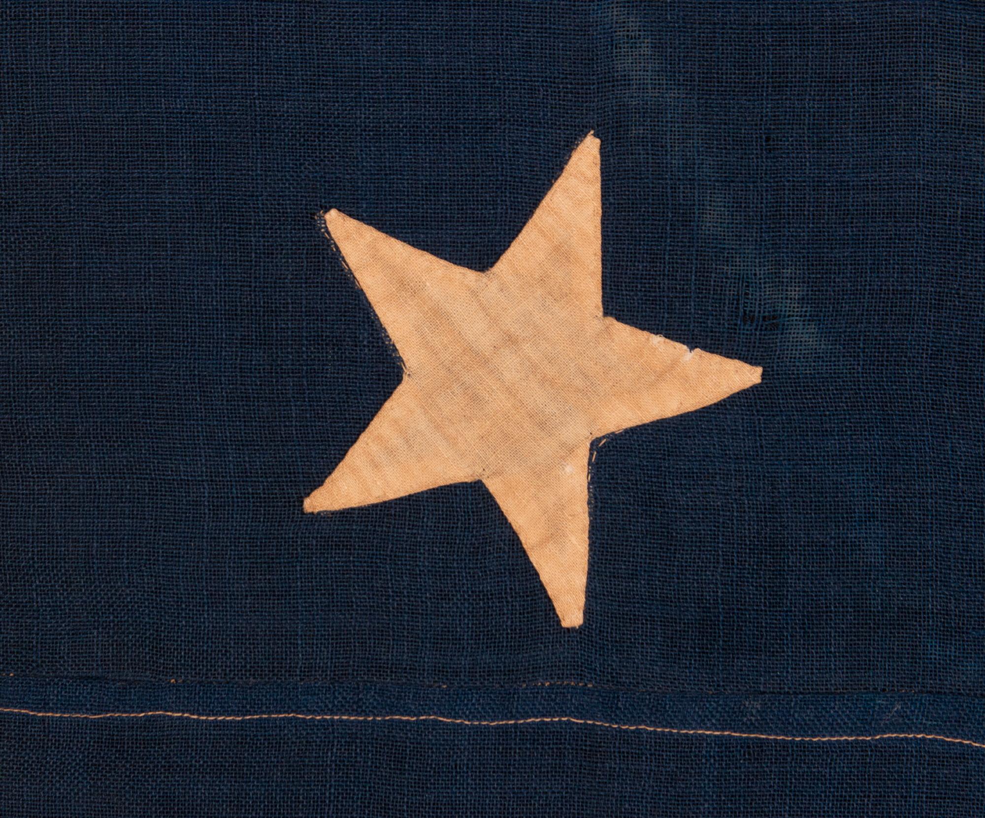 Mid-19th Century 13 Star Antique American Flag in the Betsy Ross Pattern, ca 1861-1865 For Sale