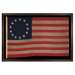Bandera Americana Antigua de 13 Estrellas en el Patrón de Betsy Ross, circa 1861-1865