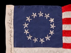 13 Star Betsy Ross Pattern Flag, Signed by Great Granddaughter Sarah Wilson