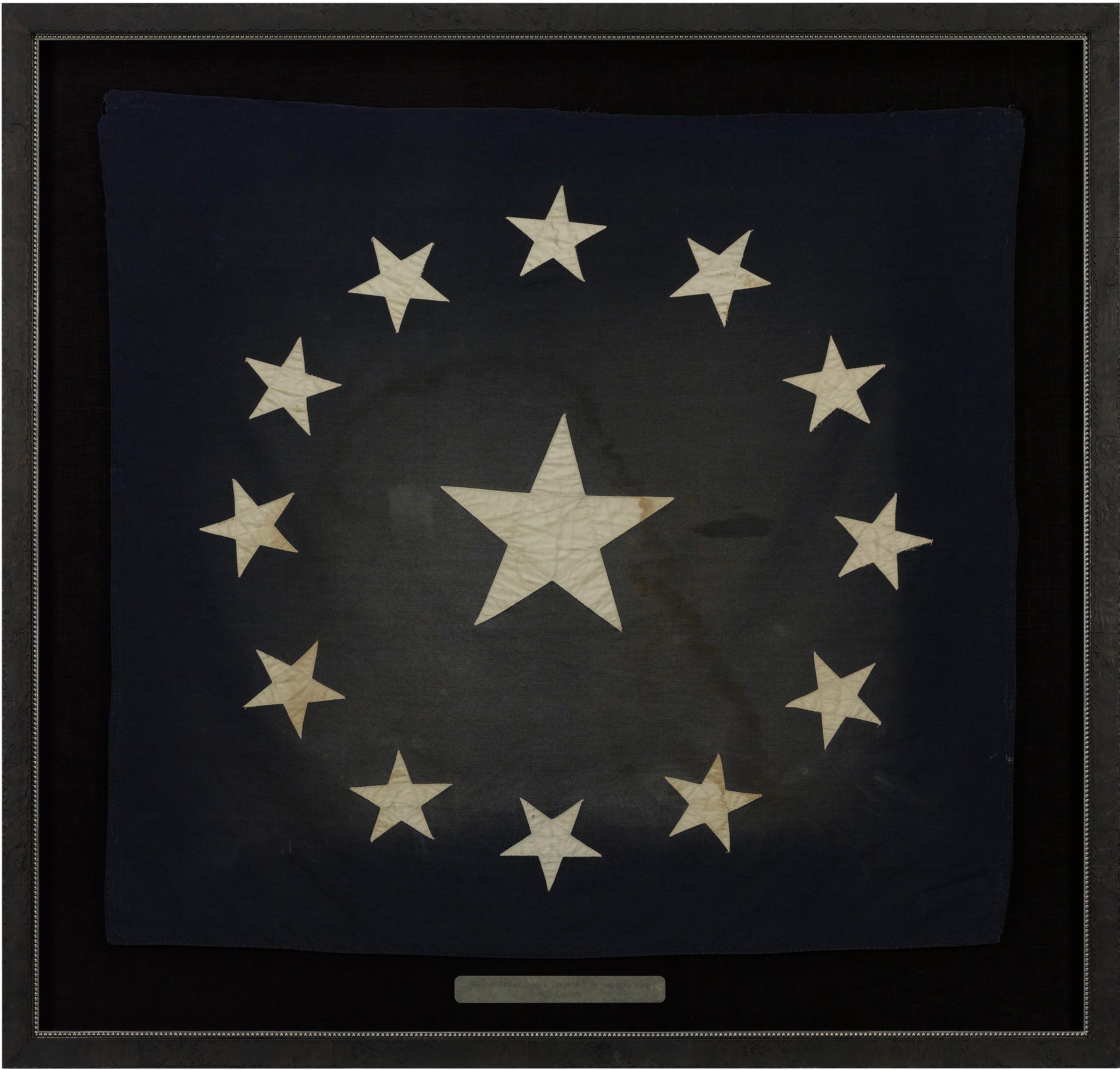 Late 19th Century 13-Star Canton, from a Cowpen's-Stye American Flag, 19th Century