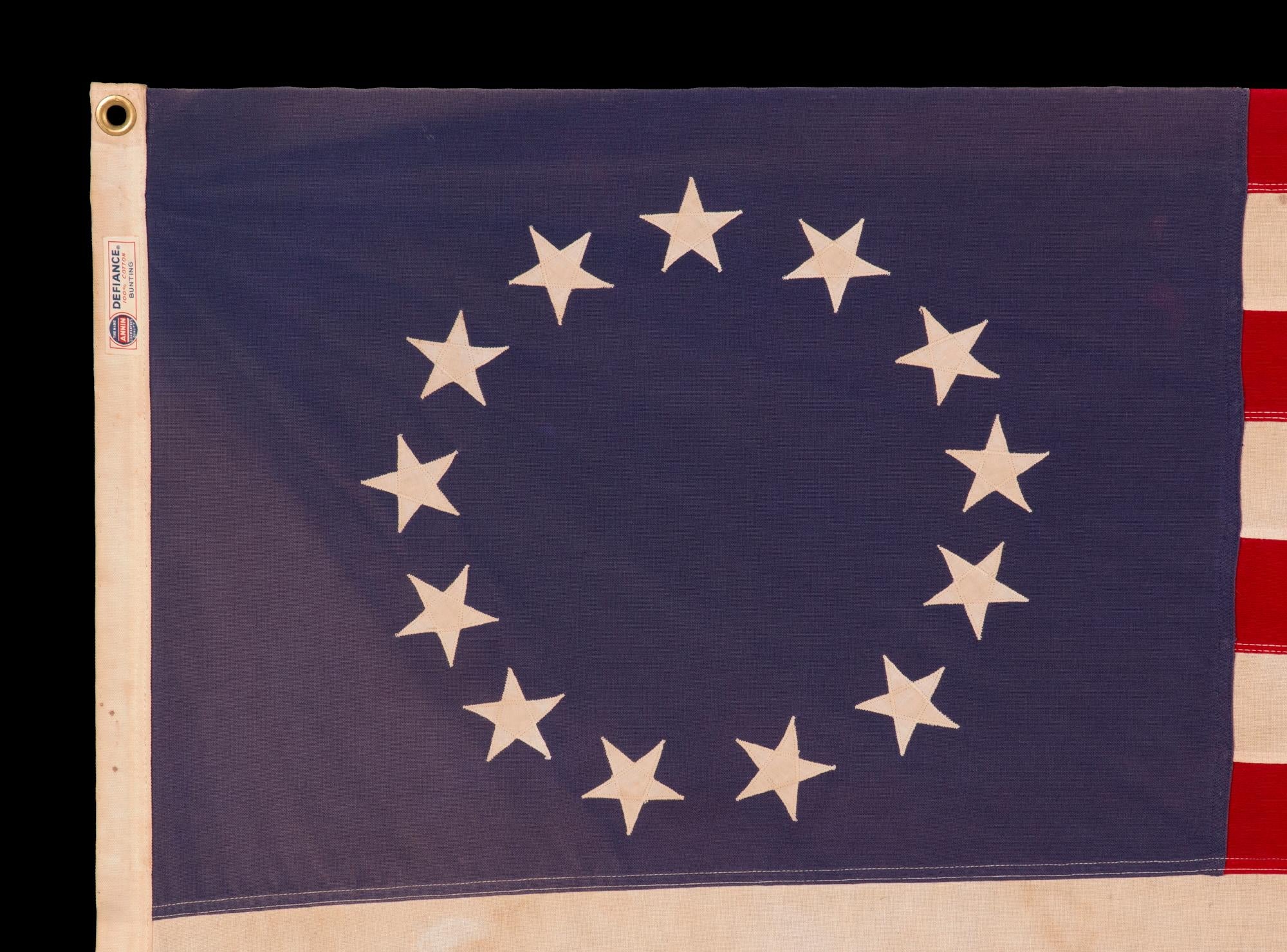 American 13 Star Flag in the Betsy Ross Pattern, Made by Annin, ca 1955-1965