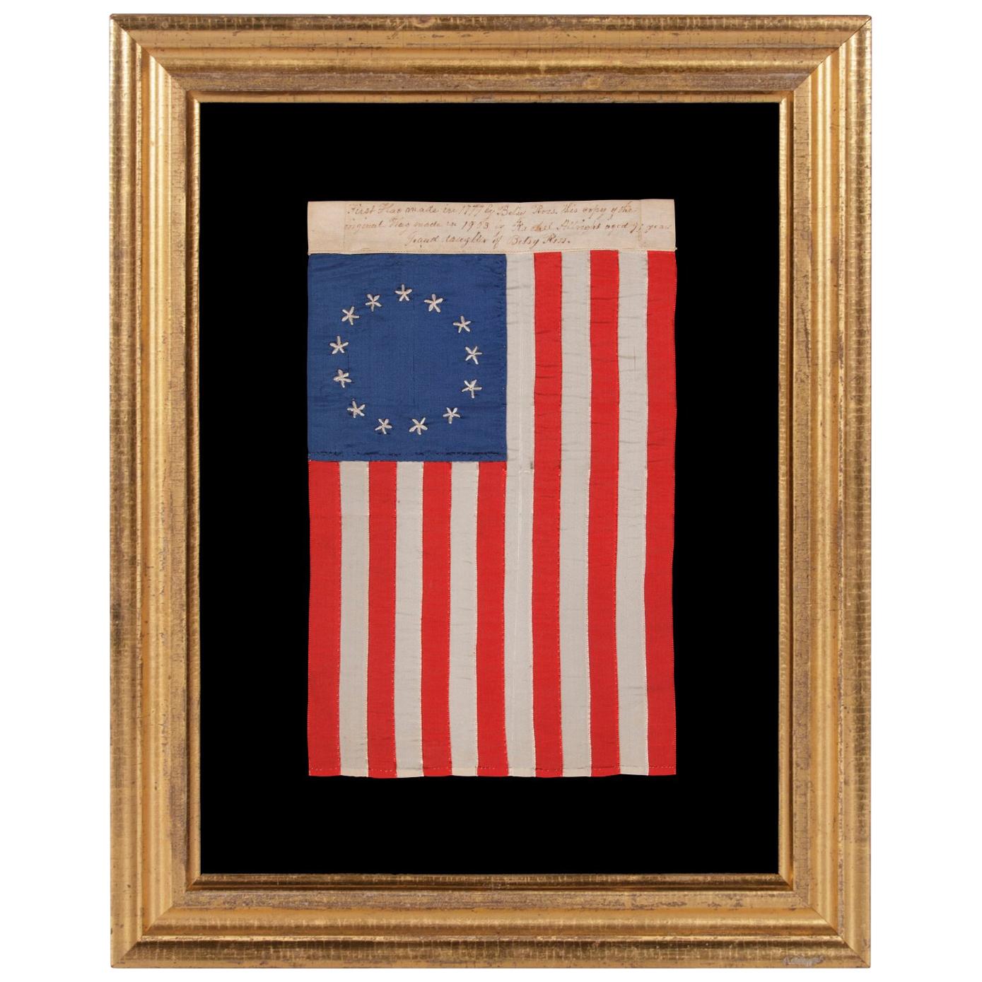13 Star Flag Made in Philadelphia by Rachel Albright, Betsy Ross's Granddaughter