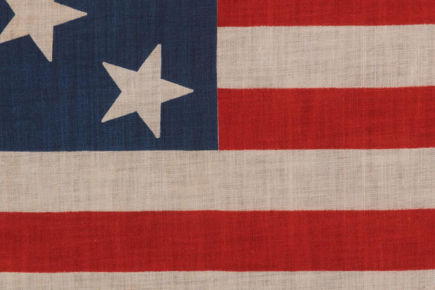 American 13 Star Parade Flag with Stars in a 3-2-3-2-3 Pattern, circa 1876-1898