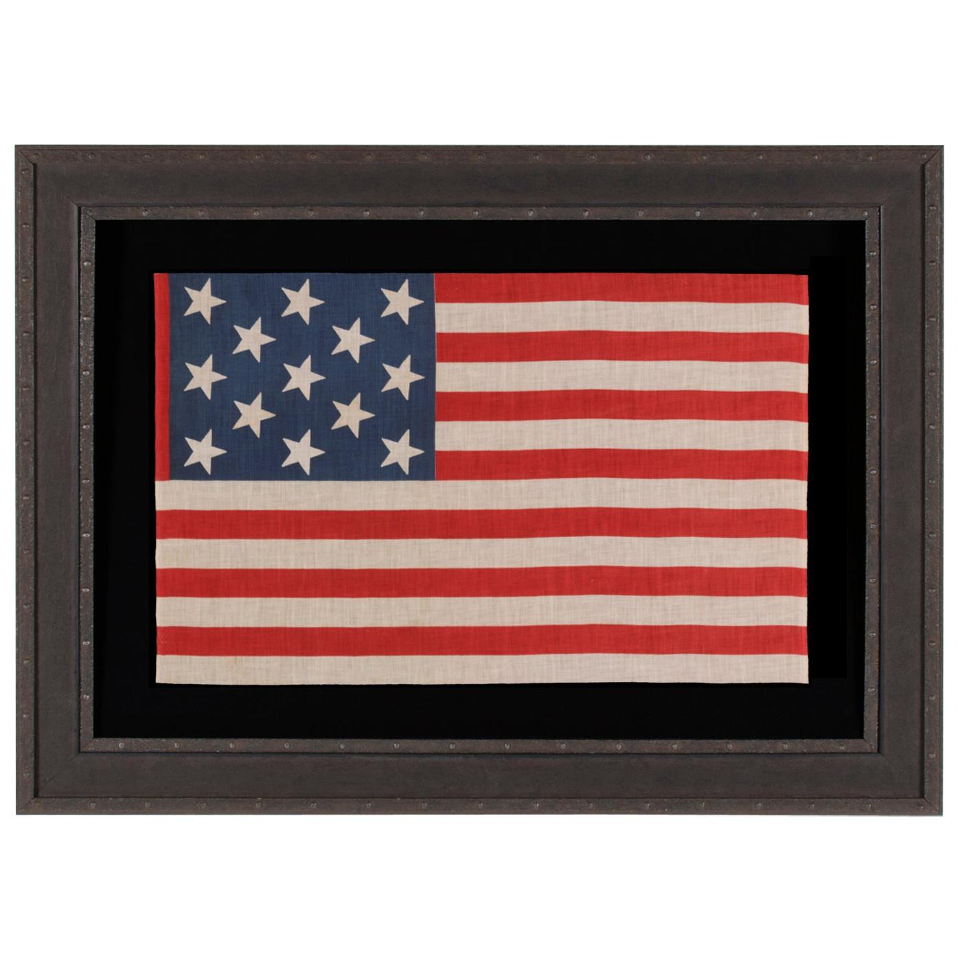 13 Star Parade Flag with Stars in a 3-2-3-2-3 Pattern, circa 1876-1898