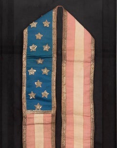 Antique 13-Star Patriotic Sash by Louis E. Stilz & Bros., Late 19th Century